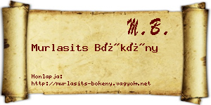 Murlasits Bökény névjegykártya